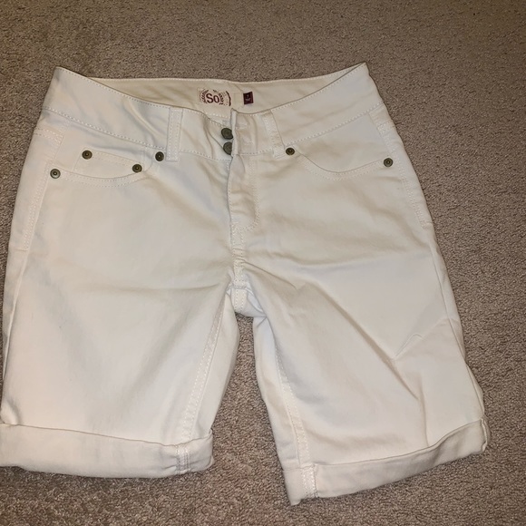 SO white jean Capri shorts juniors size 7 - Picture 1 of 2